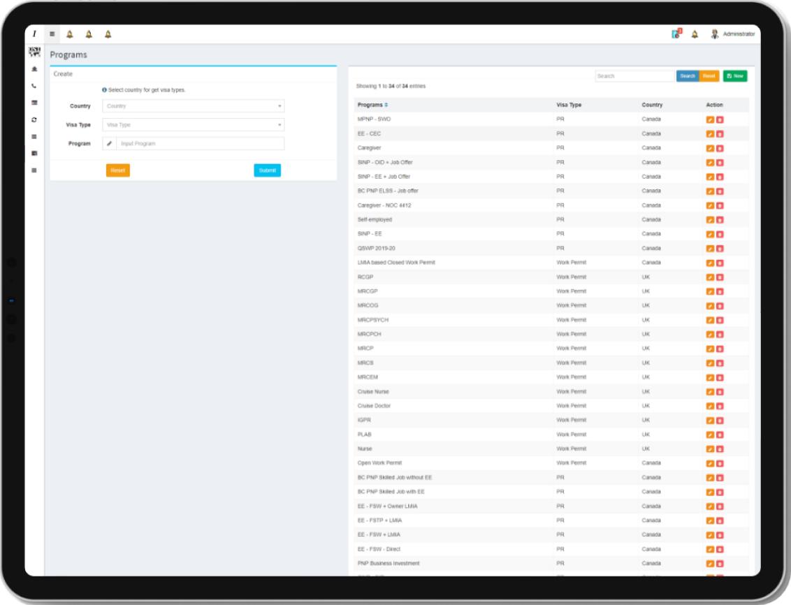 Using visa consulting workflow management